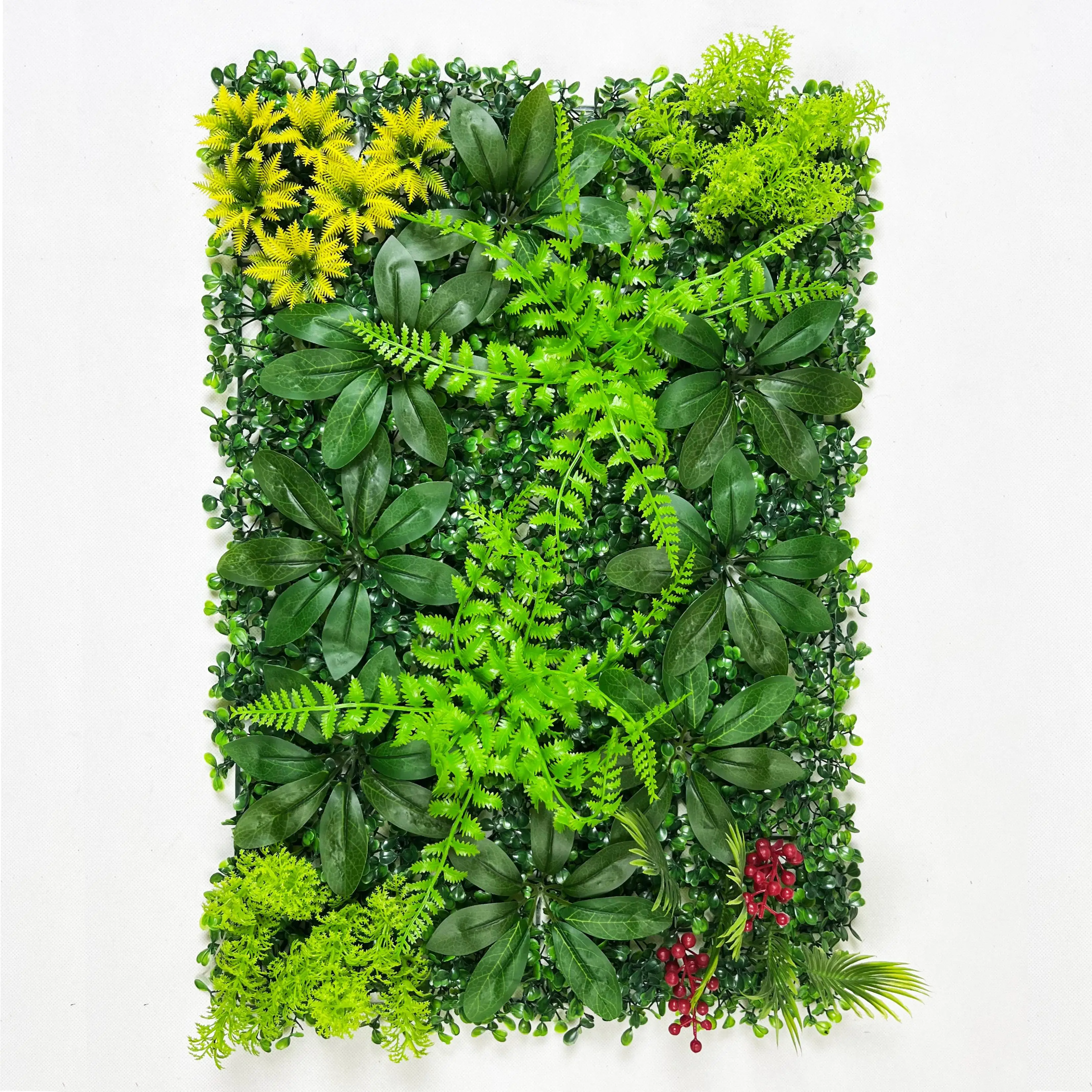 1pc Artificial Green Plant Wall Panel with Grass Flower Boxwood Hedge Wall Outdoor Artificial Privacy Fence Screen Fake Flower G