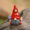 1pc Faceless Dwarf Doll Resin Ornament Magic Garden Peace Gnome Holding Flower Crafts Stereoscopic Pixie Statue