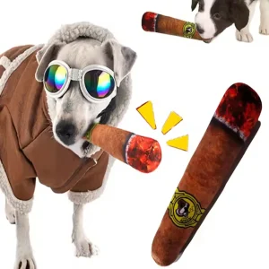1pc-Pet Fun Toy Cigarette Big Smoke Plush Sound Squeak Fake Smoke Toy Dog Bite Interactive Game Anti Bite Pet Toy