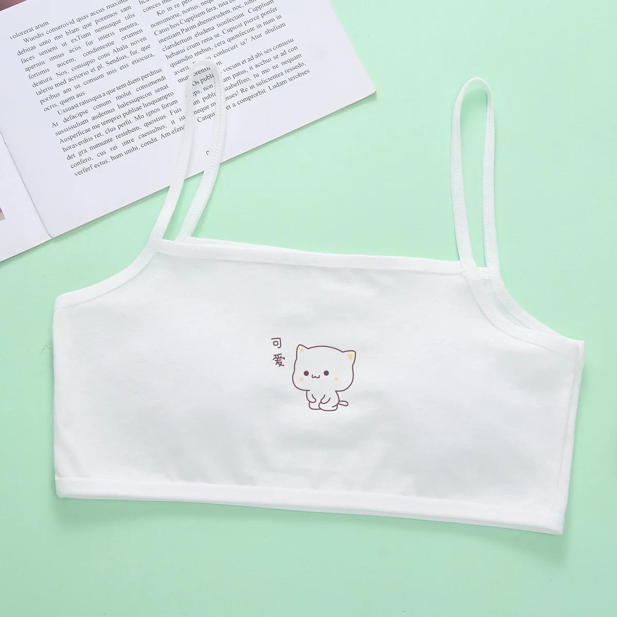 1pcs Cotton Thin Teenage Vest Girls Cartoon Print Bras Young Childrens Students Training Bras Maiden Kids Underwears Tank Tops - Image 4
