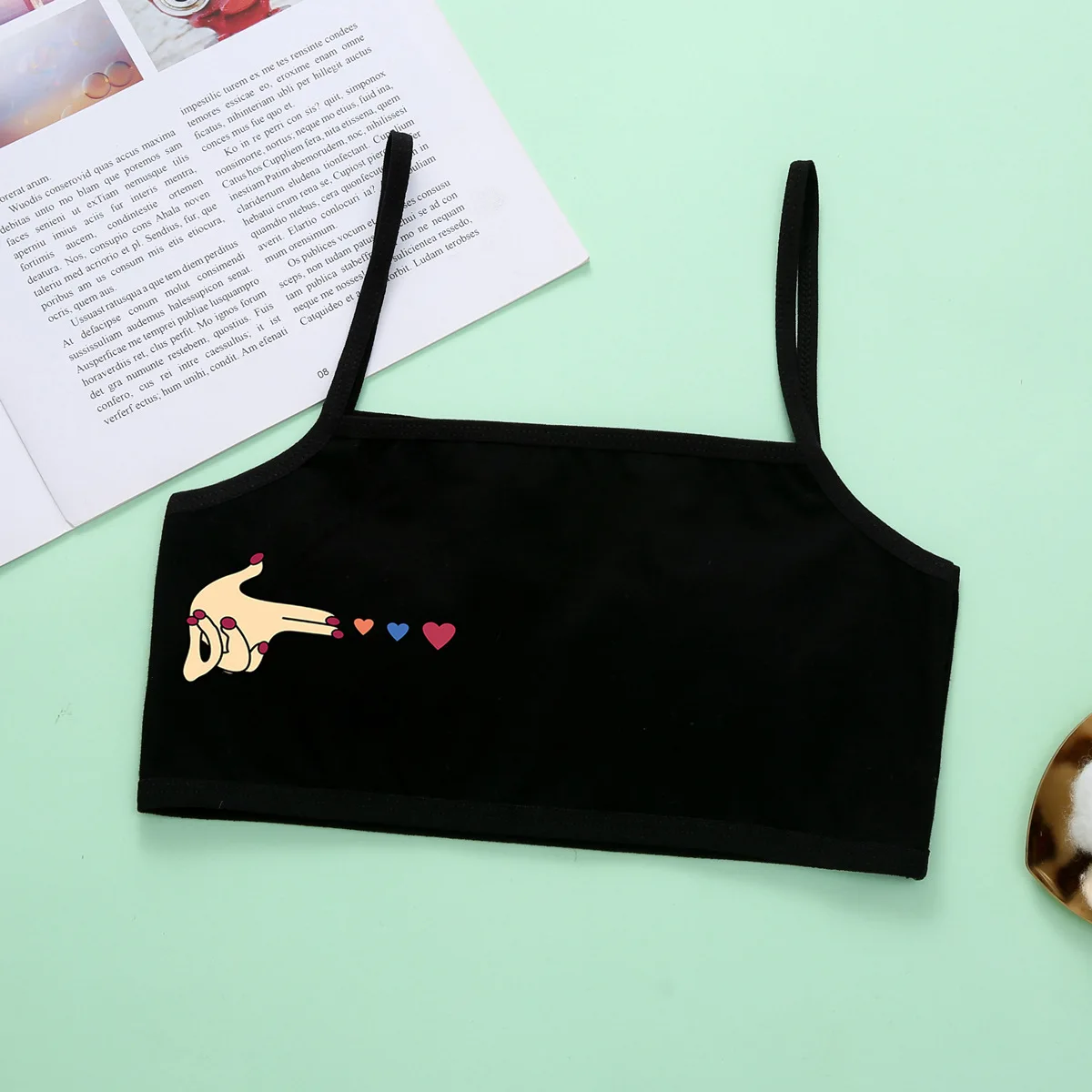 1pcs Cotton Thin Teenage Vest Girls Cartoon Print Bras Young Childrens Students Training Bras Maiden Kids Underwears Tank Tops - Image 6