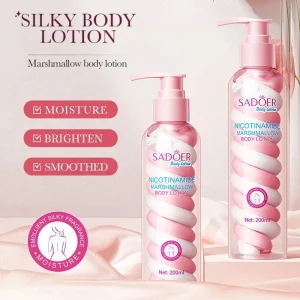 200ml Niacinamide Marshmallow Beauty Body Lotion, Moisturizing and Nourishing Light Beige, Restores Softness and Delicacy, Moisturizing and Smooth Light Beige Cream