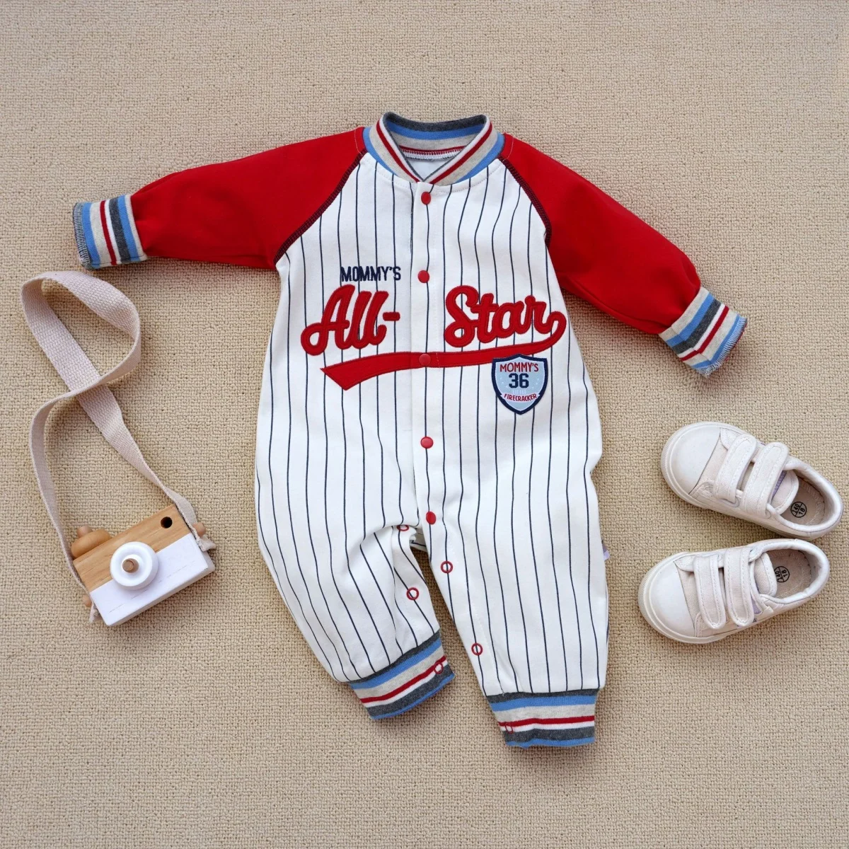 2024 Baby Autumn Clothes cotton boys rompers long sleeve Climbing Clothes print Sporty Home clothing 3-18 Month baby costume - Image 2