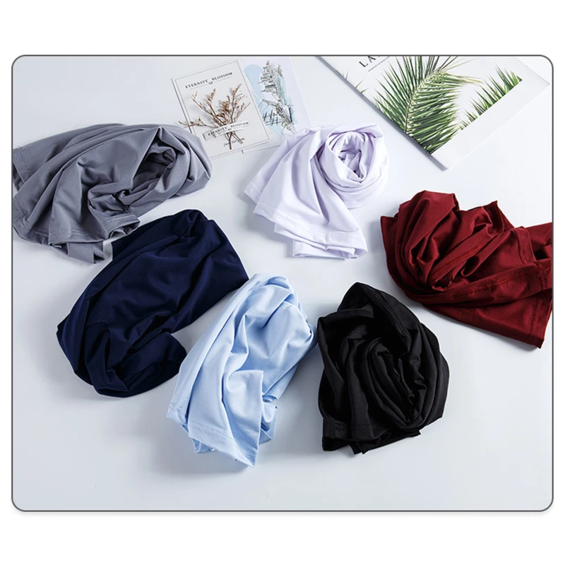 2024 Men's Thin Short Sleeve Ice Silk Without Summer Solid Color T Shirt Trace Slim V-neck Bottoming Seamless Short Sleeve - Image 2