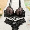 2024 New Women's Latest Production And Sales Pull Gathering Lace Underwear And Underwear Set U093