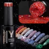 2024 New YOKEFELLOW 10ML Reflective Glitter Gel Nail Polish Soak Off UV Gel Varnish Colorful Nail Gel Polish For Manicure