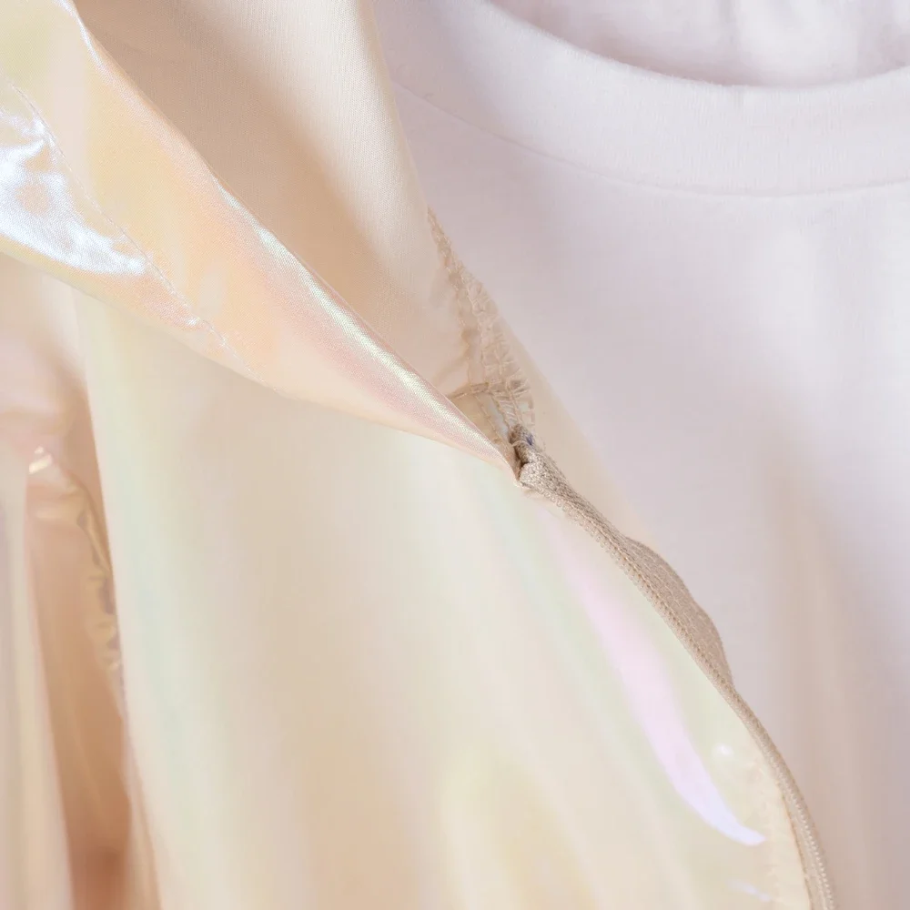 2024 Spring and Autumn Children's Zipper Hooded Jacket Boys and Girls Fashion Pearl Color Thin Jacket Comfortable Skin-friendly - Image 2