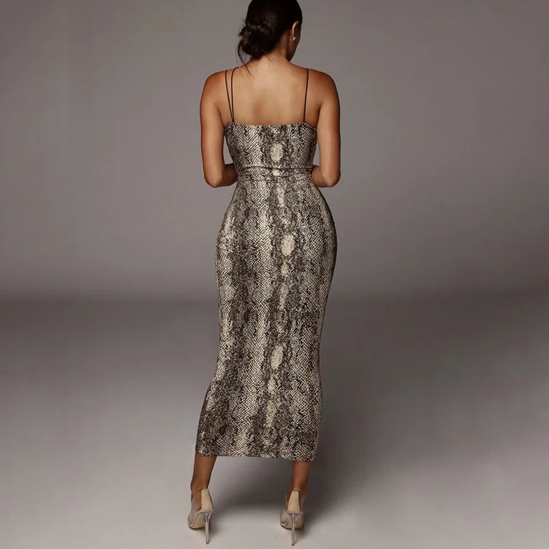 2024 leopard print sleeveless V-neck sexy midi dress spring women fashion streetwear Christmas party outfits - Image 5