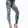 2025 Slim Fit Tie Dye Women New Fashion Classic Stretchy Leggings Sexy High Waist Imitation Jean Skinny Skinny Comfortable Pants