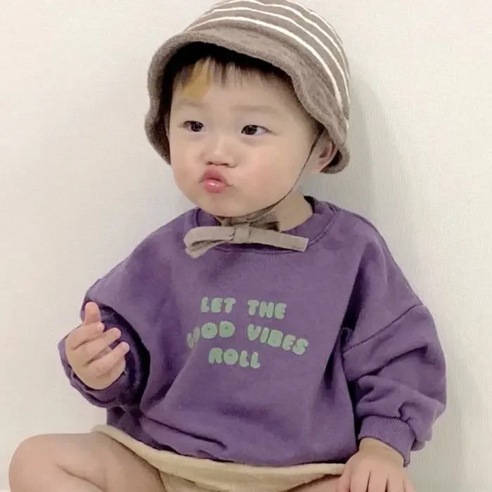 2025 Winter New Baby Long Sleeve Fleece Sweatshirt Infant Boy Girl Versatile Letter Sweatshirt Toddler Thick Warm Pullover Tops - Image 4