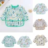 2025New Cute Baby Bibs Children Baby Stuff Toddler Waterproof Long Sleeve Art Smock Feeding Bib Apron for Kids 0-6 Years