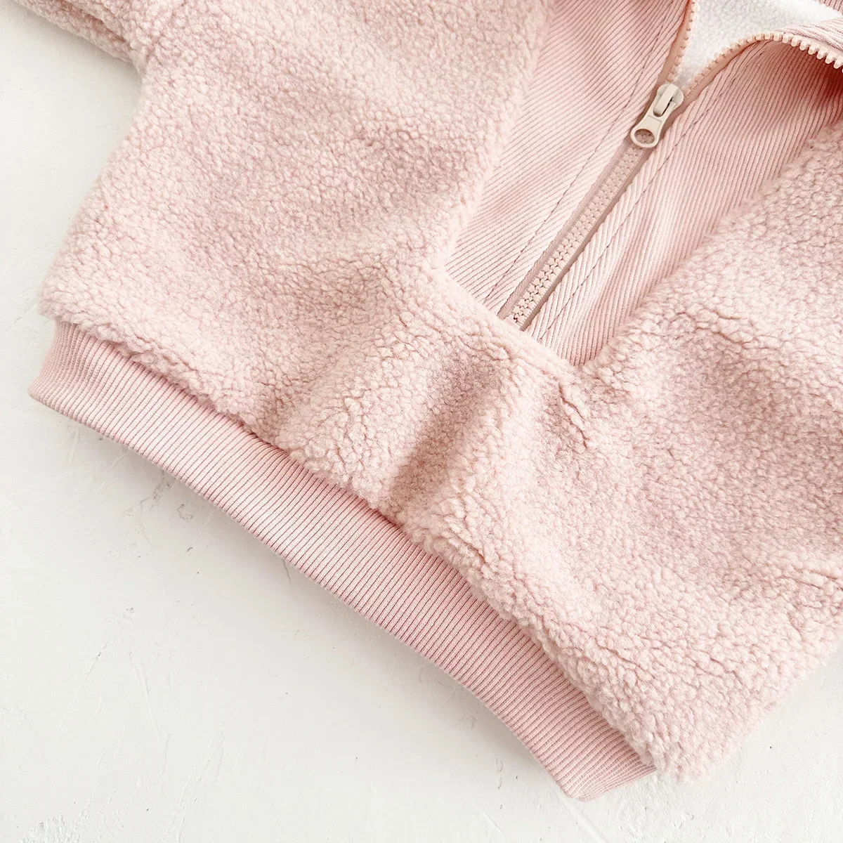 2026 New Baby Girls Boys Fleece Sweatshirt Hoodies Toddler Kids Boys Tops Mock Neck Thicken Warm Winter Outwear Coat for 0-3Y - Image 4