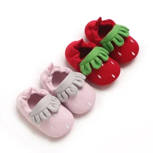 2026 Newborn Girls Casual Shoes Spring Cute Strawberry Soft Baby First Walkers and Toddler Non-Slip Walking Shoes