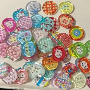 20/50Pcs Random Fresh Translucent Cute Cartoon Button Casual Women Kids Coat Cardigan DIY Buttons Clothing Sewing Accessories
