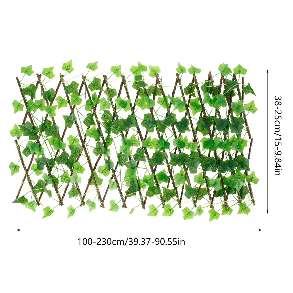 230cm Garden Screening Expanding Faux Privacy Screen Hedge Artificial Ivy Leaves Wooden Fence for Garden Balcony Decoration - Image 3