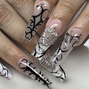 24 PCs Fake Nails with 1 Nail Glue and 1 Nail File