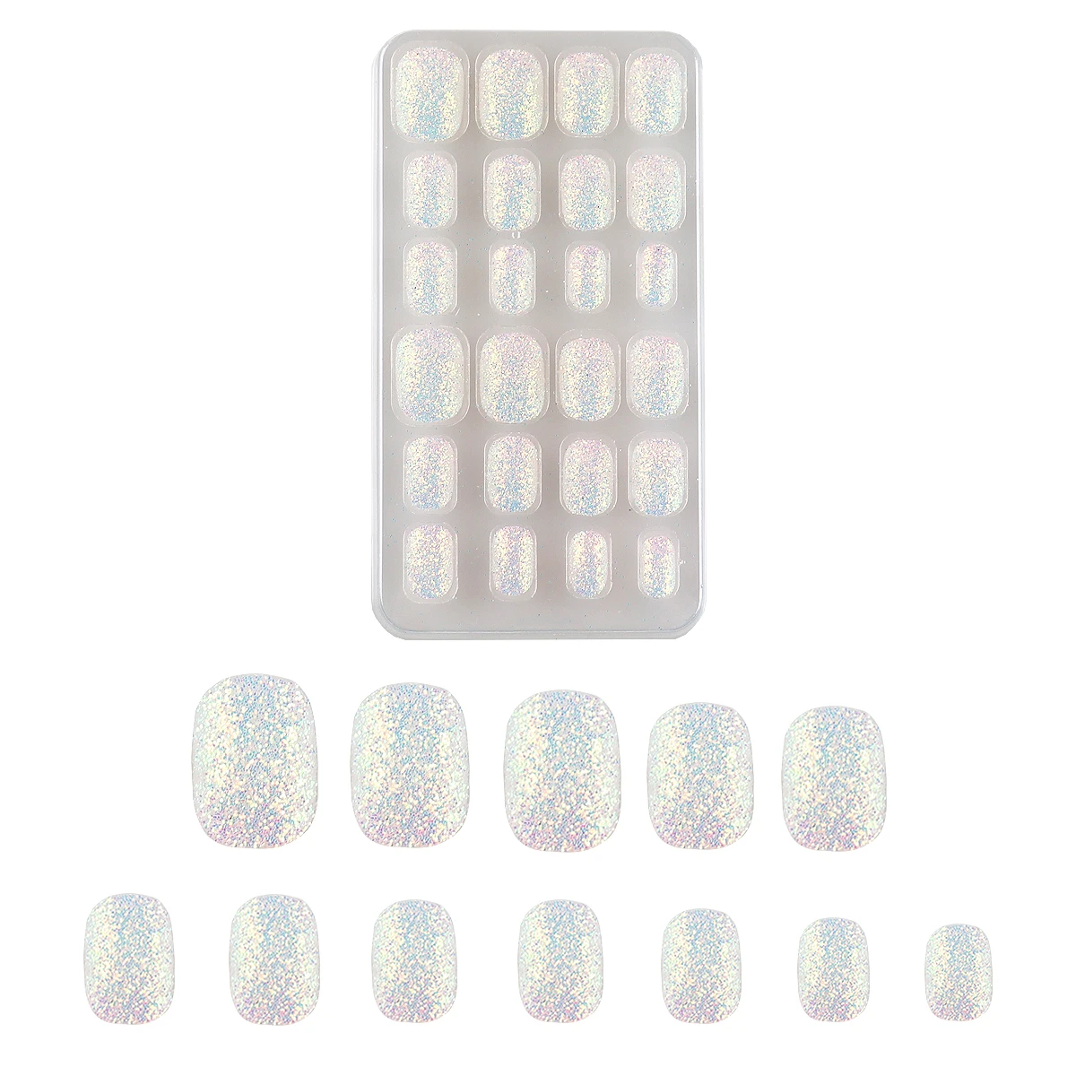 24 Pieces Pastel Pink Kids Press on Nails Pre-glue Gradient Glitter Children False Nails Stick on Short Full Cover Fake Nails - Image 4