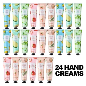 24PCS Hand Cream, Hydrating & Moisturizing, Nourishes and Cares for Hands, Prevents Dryness and Cracking in Autumn and Winter