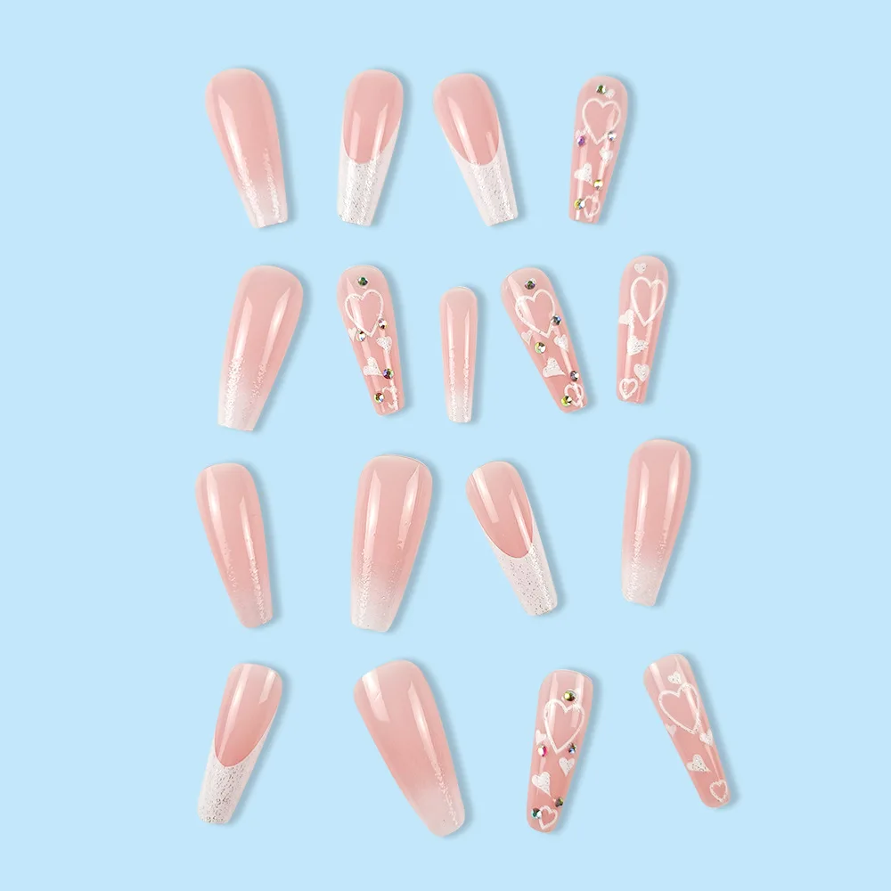 24pcs Artifical Bails With Glue Fake Nail Tips With Design Detachable Press On Nails Long Fake Nail Finished Nail Piece Sticker* - Image 4