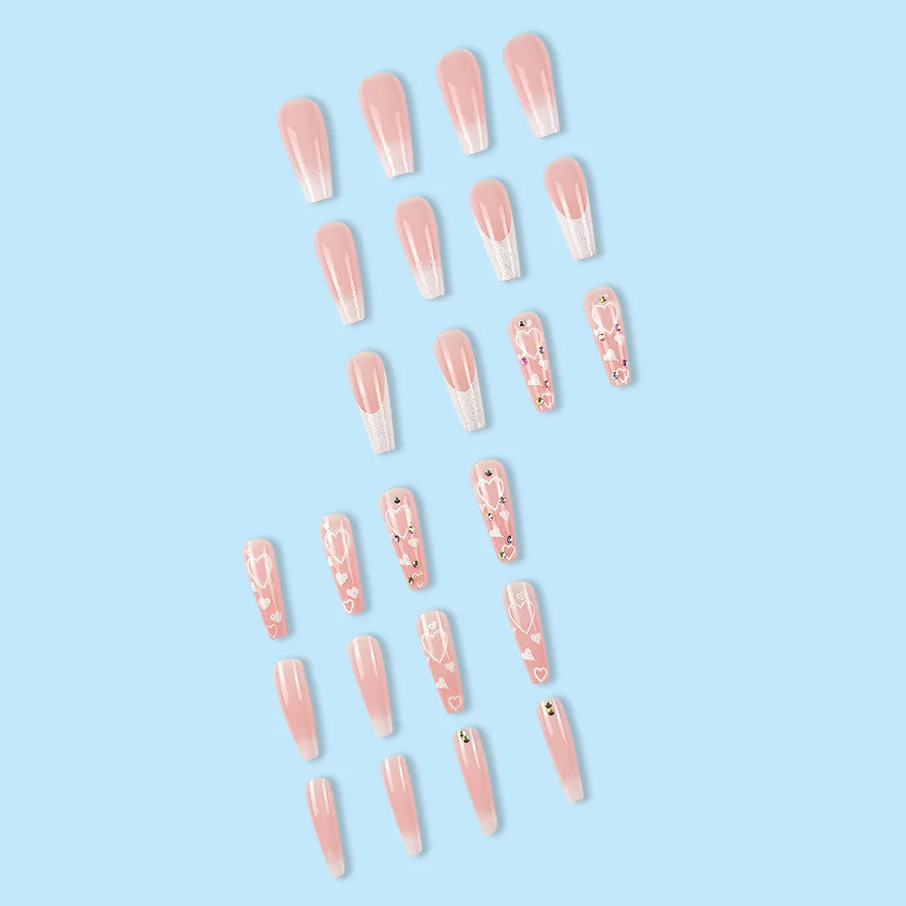 24pcs Artifical Bails With Glue Fake Nail Tips With Design Detachable Press On Nails Long Fake Nail Finished Nail Piece Sticker* - Image 5