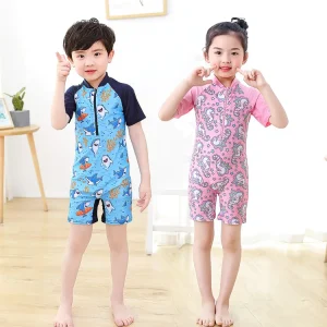 3-12years old cartoon children's swimsuit boys and girls one-piece babymedium and small children boys swimsuit climbing suitbaby