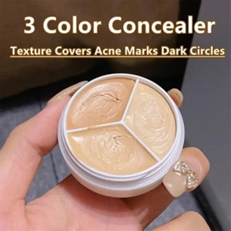 3-Color Concealer Palette Professionally Covers Dark Circles Around Eyes and Face - Image 6