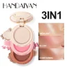 3 In 1 Matte Highlighter Contouring Blush Palette Pearly Shiny Contour Multifunctional Face Makeup Palette Female Cosmetic