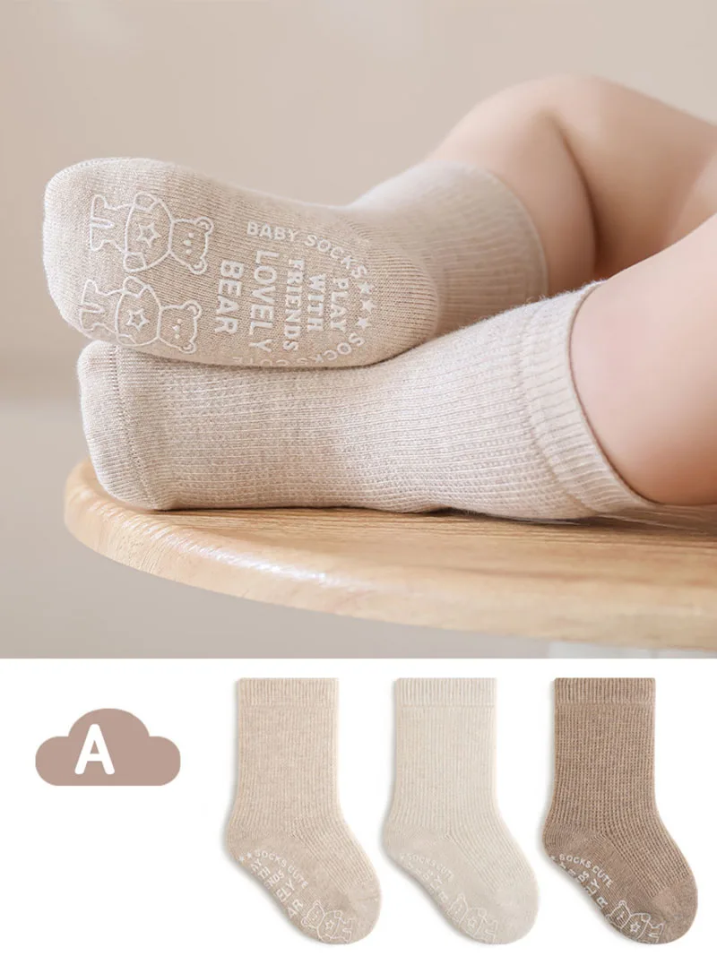 3 Pairs a Lot Spring New Baby Toddler Socks 0-5Y Non-Slip Antibacterial Soft Cotton 2026 Kids Socks for Boys Girls Accessories - Image 2