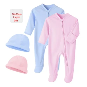 3 Pieces Newborn Baby Clothing Set Romper Bonnet Towel Sleepsuits Jumpsuits Growings One-Pieces Sleepers Grows Roupa Wholesale