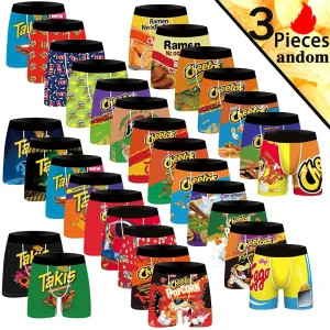 3-pack summer breathable men's boxer shorts sexy underwear men's underwear fashionable cartoon digital printed men's boxer short