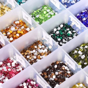 36Different Colors SS6-SS20 Flatbase Glass Round Rhinestones Silver Bottom Glitter Crystal For Nail Art Wedding Dress Decoration