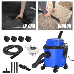 3in1 Wet and Dry Vacuum with 15L Collection Tank for Wet Suction, Dry Suction and Blowing,for Indoor, Outdoor Vacuuming Cleaning
