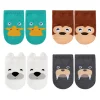 4 Pack Baby Ankle Socks for Infant Toddler Boys Girls Short Cotton Anti Slip Socks Kids Casual Indoor Cartoon Non-slip 0-3 Years