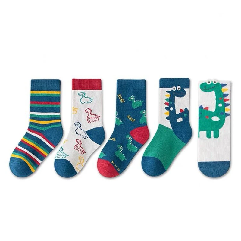 5 Pairs Kids Boys Girls Socks Children Baby Toddler Sport Socks School Students Spring Autumn Soft Cotton Fashion Mid Tube Socks - Image 2