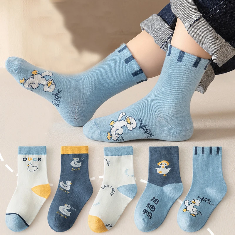 5 Pairs Kids Boys Girls Socks Children Baby Toddler Sport Socks School Students Spring Autumn Soft Cotton Fashion Mid Tube Socks - Image 5