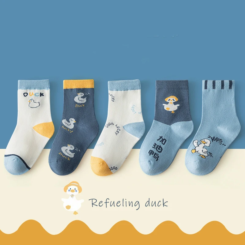 5 Pairs Kids Boys Girls Socks Children Baby Toddler Sport Socks School Students Spring Autumn Soft Cotton Fashion Mid Tube Socks - Image 6