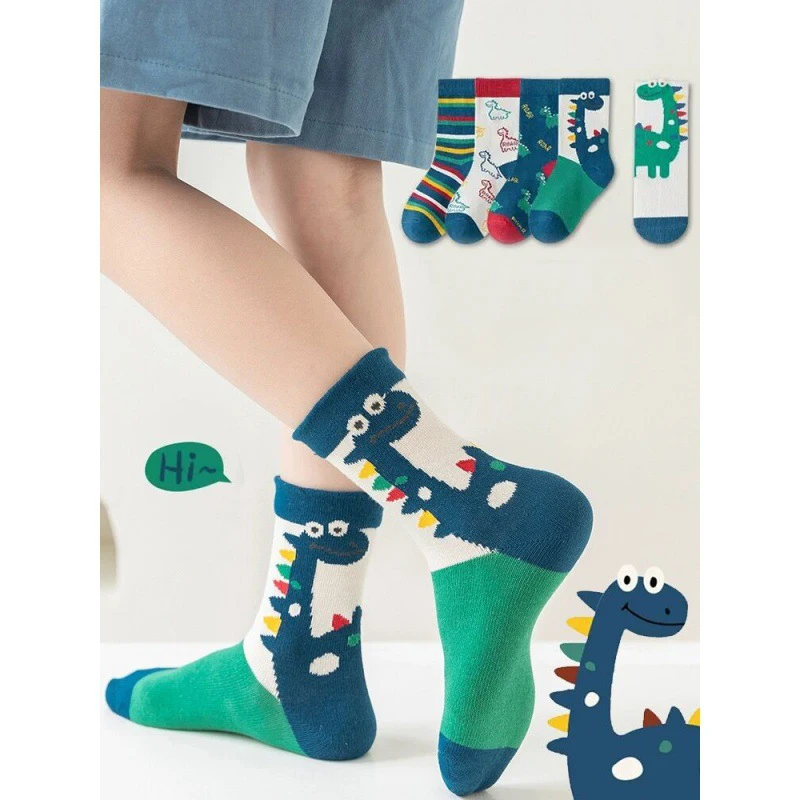 5 Pairs Kids Boys Girls Socks Children Baby Toddler Sport Socks School Students Spring Autumn Soft Cotton Fashion Mid Tube Socks - Image 6