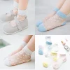 5 Pairs/Lot Summer Girls Socks Lovely Dot Crystal Silk Kids Sock Children Baby Girl Thin Mesh Breathable Elastic Lace Socks