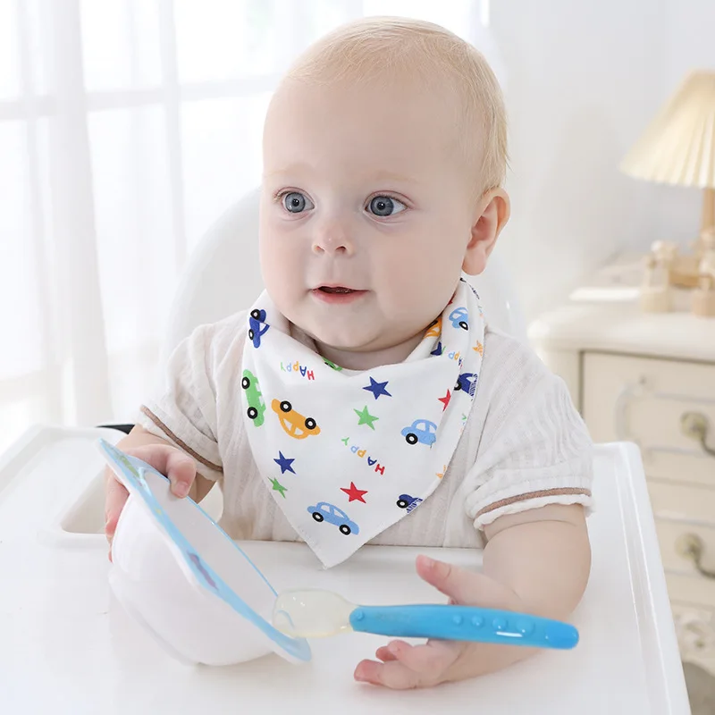 5 Pcs Baby Bibs Bandana Burp Cloths Drool Saliva Towel for Newborn Infant Toddler Boys Girls Kids Cartoon Triangle Cotton Bib - Image 4
