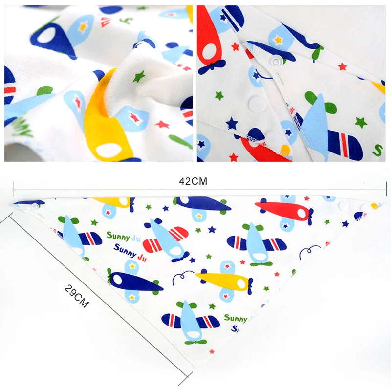 5 Pcs Baby Bibs Bandana Burp Cloths Drool Saliva Towel for Newborn Infant Toddler Boys Girls Kids Cartoon Triangle Cotton Bib - Image 5