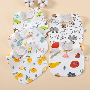 5 Pieces Baby Bibs Waterproof U Shaped Baby Drool Bibs Infant Feeding Burp Cloth Absorbent Bandana Bibs For Unisex Baby Boy Girl