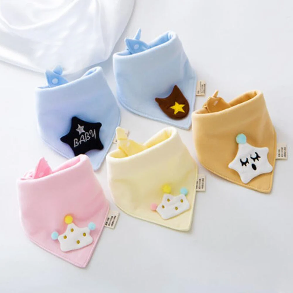 5 Pieces High Quality Baby Bandana Bibs Cotton Cartoon Cute Triangle Newborn Boy Girl Food Bib Saliva Towel Kids Slabber - Image 2