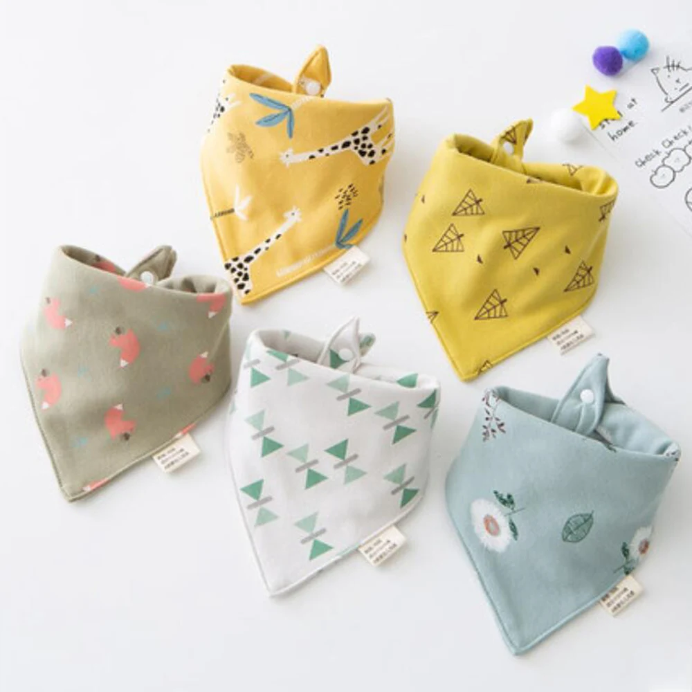 5 Pieces High Quality Baby Bandana Bibs Cotton Cartoon Cute Triangle Newborn Boy Girl Food Bib Saliva Towel Kids Slabber - Image 6