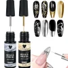 5ML Metal Gold Silver French Liner Gel Nail Polish 3D Metallic Mirror Chrome Painting Striper Gel Soak Off UV/LED Nail Varnish 5