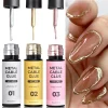 5ml Metallic Liner Painting Gel Nail Polish Chrome Rose Gold Silver Super Bright Mirror Effect Drawing French Gel NailArtVarnish