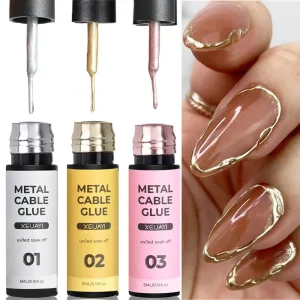 5ml Metallic Liner Painting Gel Nail Polish Chrome Rose Gold Silver Super Bright Mirror Effect Drawing French Gel NailArtVarnish