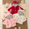 6-24 Months Autumn And Winter New Baby Girl Coat, Sweet Small Floral Thickened Warm Children'S Clothing