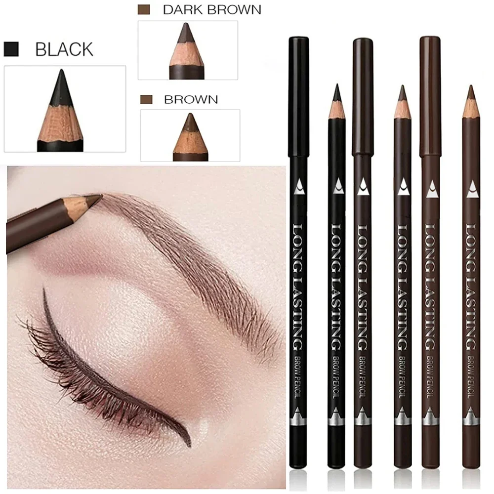 6/12Pcs Eye Brow Pencil Waterproof Professional Women Eye Makeup Pen Easy Color Natural Black Brown Cosmetic Beauty Eyebrow Tool - Image 2