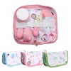 6Pcs Baby Care Kit+Storage Bag Nasal Aspirator Nail Scissors Hair Comb Brush Cleaning Tools Set Newborn Gift Kids Healthcare Kit
