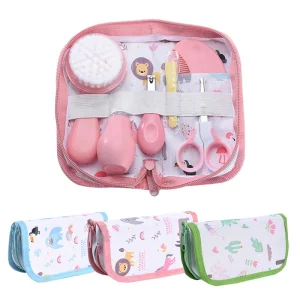 6Pcs Baby Care Kit+Storage Bag Nasal Aspirator Nail Scissors Hair Comb Brush Cleaning Tools Set Newborn Gift Kids Healthcare Kit